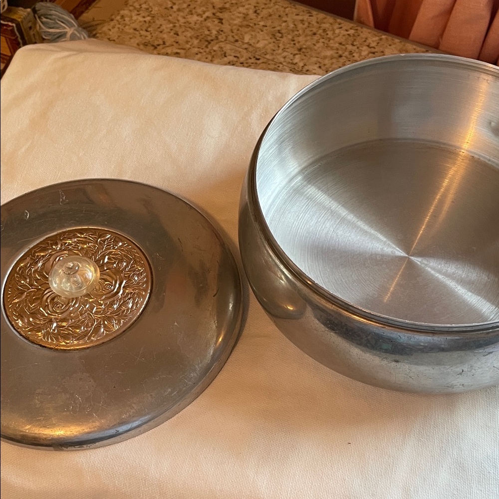 Elegant  Vintage Silver Storage Bowl with Lid